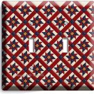 COUTRY QUILT QUILTED BLANKET PATTERN DOUBLE LIGHT SWITCH COVER PLATE ROOM DECOR