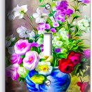 BLUE VASE VIBRANT WILD FLOWERS PAINTING SINGLE LIGHT SWITCH PLATE ROOM ART DECOR BLUE VASE VIBRANT WILD FLOWERS PAINTING SINGLE LIGHT SWITCH PLATE ROOM ART DECOR