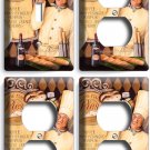 RETRO PASTRY CHEFS BREAD BAKERY 1 LIGHT SWITCH 3 OUTLET WALL PLATE KITCHEN DECOR RETRO PASTRY CHEFS BREAD BAKERY 1 LIGHT SWITCH 3 OUTLET WALL PLATE KITCHEN DECOR