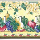 FRESH FRUITS VEGETABLES VICTORIAN STYLE TRIPLE LIGHT SWITCH PLATES KITCHEN DECOR