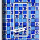 BLUE MOSAIC ARABIC TILES LOOK SINGLE GFCI LIGHT SWITCH PLATE COVER KITCHEN DECOR BLUE MOSAIC ARABIC TILES LOOK SINGLE GFCI LIGHT SWITCH PLATE COVER KITCHEN DECOR