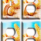 STARFISH SEA SHELL SUMMER VACATION OCEAN BEACH 1 LIGHT SWITCH PLATE 3 OUTLET SET