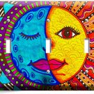 MEXICAN FOLK ART MOON AND SUN TRIPLE LIGHT SWITCH WALL PLATE ROOM HOUSE HD DECOR