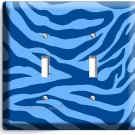 BLUE ZEBRA ANIMAL PRINTS STRIPES LIGHT 2 GANG SWITCH WALL PLATES ROOM HOME DECOR BLUE ZEBRA ANIMAL PRINTS STRIPES LIGHT 2 GANG SWITCH WALL PLATES ROOM HOME DECOR