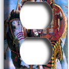 CHIEF WARRIOR TRIBAL FEATHERS ON HORSES OUTLET WALL PLATE COVERS ROOM HOME DECOR