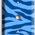 BLUE ZEBRA STRIPES ANIMAL PRINTS LIGHT DIMMER CABLE WALL PLATES ROOM HOME DECOR