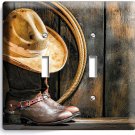 COWBOY BOOTS HAT LASSO RUSTIC COUNTRY 2 GANG LIGHT SWITCH WALL PLATES ROOM DECOR COWBOY BOOTS HAT LASSO RUSTIC COUNTRY 2 GANG LIGHT SWITCH WALL PLATES ROOM DECOR