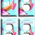 PINK CAR SEXY LEGS FEET FLIP FLOPS BEACH LIGHT SWITCH 3 OUTLETS SET HOUSE DECOR PINK CAR SEXY LEGS FEET FLIP FLOPS BEACH LIGHT SWITCH 3 OUTLETS SET HOUSE DECOR
