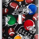 AMERICAN FOOTBALL BALLS HELMETS SINGLE LIGHT SWITCH WALL PLATE BOYS ROOM DECOR