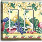 FRESH FRUITS VEGETABLES VICTORIAN DOUBLE GFCI LIGHT SWITCH PLATES KITCHEN DECOR