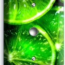 GREEN LIME SLICES LIGHT DIMMER CABLE PLATE COVERS VEGAN KITCHEN ROOM HOME DECOR