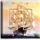 SAILING SHIP SAILBOAT OCEAN LIGHT DOUBLE GFCI SWITCH WALL PLATE COVER ROOM DECOR SAILING SHIP SAILBOAT OCEAN LIGHT DOUBLE GFCI SWITCH WALL PLATE COVER ROOM DECOR