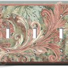 ACANTHUS LEAF VICTORIAN RUSTIC PATTERN TRIPLE LIGHT SWITCH PLATES BEDROOM DECOR