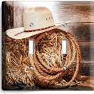 COWBOY HAT LASSO HAYSTACK RUSTIC COUNTRY 2 GANG LIGHT SWITCH WALL PLATES DECOR COWBOY HAT LASSO HAYSTACK RUSTIC COUNTRY 2 GANG LIGHT SWITCH WALL PLATES DECOR