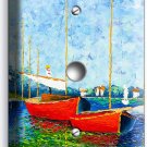 CLAUDE MONET RED BOATS ON A LAKE LIGHT DIMMER CABLE WALL PLATE COVERS ROOM DECOR CLAUDE MONET RED BOATS ON A LAKE LIGHT DIMMER CABLE WALL PLATE COVERS ROOM DECOR