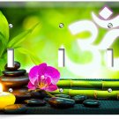 FENG SHUI STONES BAMBOO OM SYMBOL YOGA TRIPLE LIGHT SWITCH WALL PLATE ROOM DECOR