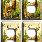WHITETAIL DEER BUCK 1 LIGHT SWITCH WALL PLATE 3 OUTLETs HUNTING CABIN ROOM DECOR