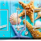RUSTIC TURQUOISE WOOD NAUTICAL SEA SHELL STARFISH 3 GANG GFCI LIGHT SWITCH PLATE RUSTIC TURQUOISE WOOD NAUTICAL SEA SHELL STARFISH 3 GANG GFCI LIGHT SWITCH PLATE