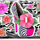 HOT PINK ZEBRA HIGH HEEL SHOES FLOWERS 4 GANG LIGHT SWITCH WALL PLATE ROOM DECOR HOT PINK ZEBRA HIGH HEEL SHOES FLOWERS 4 GANG LIGHT SWITCH WALL PLATE ROOM DECOR