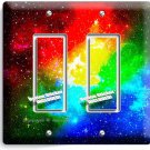 SPACE GALAXY STARS RAINBOW NEBULA CLOUD 2 GANG GFI LIGHT SWITCH PLATE ROOM DECOR SPACE GALAXY STARS RAINBOW NEBULA CLOUD 2 GANG GFI LIGHT SWITCH PLATE ROOM DECOR