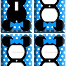 MINNIE MOUSE EARS BLUE POLKA DOTS LIGHT SWITCH 3 OUTLET WALL PLATE LOT GIRL ROOM MINNIE MOUSE EARS BLUE POLKA DOTS LIGHT SWITCH 3 OUTLET WALL PLATE LOT GIRL ROOM