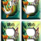 GONE FISHING PIKE LURE LAKE 1 LIGHT SWITCH 3 OUTLET WALL PLATES ROOM CABIN DECOR