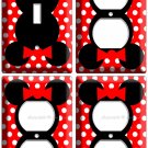 MINNIE MOUSE EARS RED POLKA DOTS LIGHT SWITCH 3 OUTLET WALL PLATE LOT GIRLS ROOM MINNIE MOUSE EARS RED POLKA DOTS LIGHT SWITCH 3 OUTLET WALL PLATE LOT GIRLS ROOM