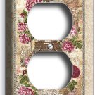 PARIS EIFFEL TOWER ROSES VITAGE RETRO RUSTIC POST CARD OUTLET WALL PLATES DECOR