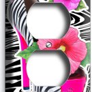 HOT PINK ZEBRA HIGH HEEL SHOES HIBISCUS FLOWERS OUTLET WALL PLATE BEDROOM DECOR