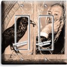 ALFRED HITCHCOCK THE BIRDS CROW TV ROOM 2 GANG GFI LIGHT SWITCH WALL PLATE DECOR ALFRED HITCHCOCK THE BIRDS CROW TV ROOM 2 GANG GFI LIGHT SWITCH WALL PLATE DECOR