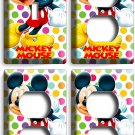 BABY MICKEY MOUSE POLKA DOT NURSERY LIGHT SWITCH 3 OUTLET PLATES BOYS GIRLS ROOM BABY MICKEY MOUSE POLKA DOT NURSERY LIGHT SWITCH 3 OUTLET PLATES BOYS GIRLS ROOM