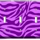PURPLE ZEBRA ANIMAL PRINT STRIPES LIGHT 3 GANG SWITCH WALL PLATE ROOM HOME DECOR PURPLE ZEBRA ANIMAL PRINT STRIPES LIGHT 3 GANG SWITCH WALL PLATE ROOM HOME DECOR