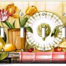 RUSTIC COUNTRY KITCHEN TULIP FLOWER POT 4 GANG LIGHT SWITCH WALL PLATE ART DECOR RUSTIC COUNTRY KITCHEN TULIP FLOWER POT 4 GANG LIGHT SWITCH WALL PLATE ART DECOR