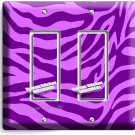 PURPLE ZEBRA ANIMAL PRINT STRIPES LIGHT 2 GANG GFCI SWITCH WALL PLATE ROOM DECOR PURPLE ZEBRA ANIMAL PRINT STRIPES LIGHT 2 GANG GFCI SWITCH WALL PLATE ROOM DECOR