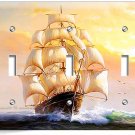 SAILING SHIP SAILBOAT OCEAN LIGHT TRIPLE SWITCH WALL PLATE COVER HOME ROOM DECOR