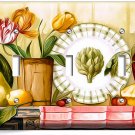 RUSTIC COUNTRY KITCHEN TULIP FLOWER POT 3 GANG LIGHT SWITCH WALL PLATE ART DECOR
