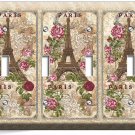 PARIS EIFFEL TOWER ROSES VITAGE POST CARD 4 GANG LIGHT SWITCH WALL PLATES DECOR PARIS EIFFEL TOWER ROSES VITAGE POST CARD 4 GANG LIGHT SWITCH WALL PLATES DECOR
