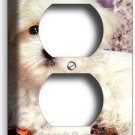 CUTE PUPPY DOG MALTESE RED FALL LEAVES OUTLET WALL PLATE COVERS ROOM HOME DECOR