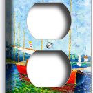 CLAUDE MONET RED BOATS LAKE PAINTING OUTLET WALL PLATE COVER ROOM HOME ART DECOR CLAUDE MONET RED BOATS LAKE PAINTING OUTLET WALL PLATE COVER ROOM HOME ART DECOR
