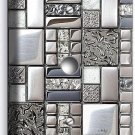 BRUSHED CROME TILE METAL LOOK LIGHT DIMMER CABLE WALL PLATE ROOM BATHROOM DECOR BRUSHED CROME TILE METAL LOOK LIGHT DIMMER CABLE WALL PLATE ROOM BATHROOM DECOR