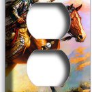 NATIVE AMERICAN INDIAN CHIEF WARRIOR ON HORSE OUTLET WALL PLATE ROOM HOME DECOR