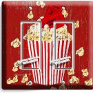 POP CORN TV ROOM HOME MOVIE THEATER RUSTIC 2 GANG GFCI LIGHT SWITCH PLATES DECOR