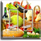 VEGETABLES BASKET BREAD OLIVE OIL DOUBLE GFI LIGHT SWITCH PLATE KITCHEN HD DECOR VEGETABLES BASKET BREAD OLIVE OIL DOUBLE GFI LIGHT SWITCH PLATE KITCHEN HD DECOR