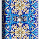 BLUE ITALIAN PAINTED TILE LOOK LIGHT DIMMER WALL PLATE COVER KITCHEN HOME DECOR