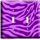 PURPLE ZEBRA ANIMAL PRINT STRIPES LIGHT 2 GANG SWITCH WALL PLATE ROOM HOME DECOR PURPLE ZEBRA ANIMAL PRINT STRIPES LIGHT 2 GANG SWITCH WALL PLATE ROOM HOME DECOR