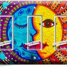 MEXICAN FOLK ART MOON AND SUN TRIPLE GFI LIGHT SWITCH WALL PLATE ROOM HOME DECOR MEXICAN FOLK ART MOON AND SUN TRIPLE GFI LIGHT SWITCH WALL PLATE ROOM HOME DECOR