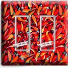 HOT RED CHILI PEPPERS ABSTRACT ART DOUBLE GFCI SWITCH PLATE COVER KITCHEN DECOR HOT RED CHILI PEPPERS ABSTRACT ART DOUBLE GFCI SWITCH PLATE COVER KITCHEN DECOR