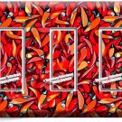 HOT RED CHILI PEPPERS ABSTRACT ART TRIPLE GFCI SWITCH PLATE COVER KITCHEN DECOR HOT RED CHILI PEPPERS ABSTRACT ART TRIPLE GFCI SWITCH PLATE COVER KITCHEN DECOR