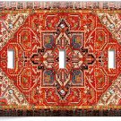 PERSIAN RUG PATTERN RED ORNAMENT TRIPLE LIGHT SWITCH COVER PLATE ROOM HOME DECOR PERSIAN RUG PATTERN RED ORNAMENT TRIPLE LIGHT SWITCH COVER PLATE ROOM HOME DECOR