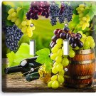 TUSCAN VINEYARD WINE BARREL GRAPE 2 GANG LIGHT SWITCH WALL PLATE COVER ART DECOR TUSCAN VINEYARD WINE BARREL GRAPE 2 GANG LIGHT SWITCH WALL PLATE COVER ART DECOR